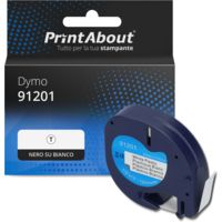 Nastro compatibile Dymo 91201 (S0721610) - Nero su bianco (12 mm)