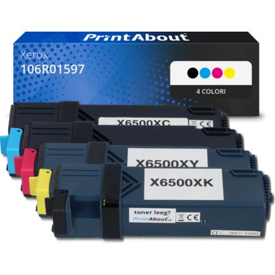 Toner compatibile Xerox 106R01597 - 4 colori Multipack