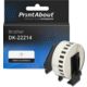 Etichetta compatibile Brother DK-22214 - Nero su bianco (12 mm)