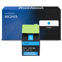 Toner compatibile Lexmark 80C2HC0 (802HC) - Ciano Alta capacità
