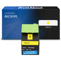 Toner compatibile Lexmark 80C2HY0 (802HY) - Giallo Alta capacità