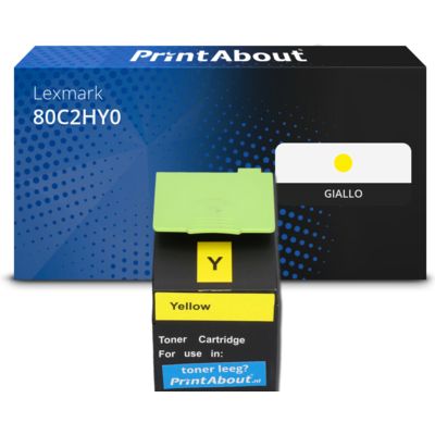 Toner compatibile Lexmark 80C2HY0 (802HY) - Giallo Alta capacità
