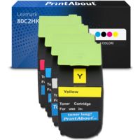 Toner compatibile Lexmark 80C2HK0 (802HK) - 4 colori Alta capacità Multipack