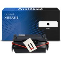 Toner compatibile Lexmark X651A21E - Nero