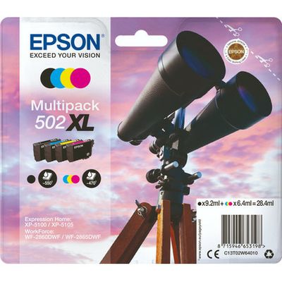 Cartuccia stampante Epson 502XL (C13T02W64010) - 4 colori Alta capacità Multipack