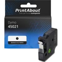 Nastro compatibile Dymo 45021 (S0720610) - Bianco su nero (12 mm)