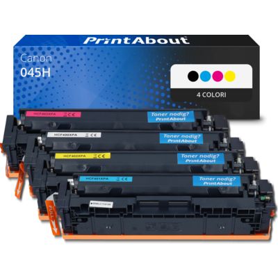 Toner compatibile Canon 045H - 4 colori Alta capacità Multipack