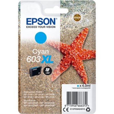Cartuccia stampante Epson 603XL (C13T03A24010) - Ciano Alta capacità