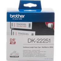 Brother DK-22251 Nero e Rosso su Bianco (62 mm)