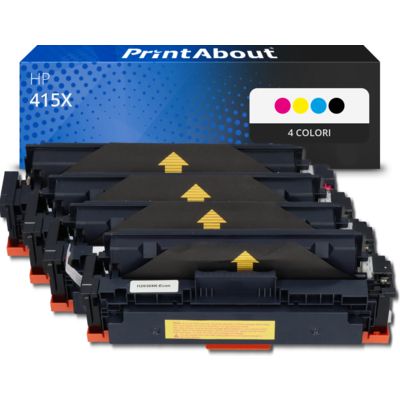 Toner compatibile HP 415X (W2030/31/32/33X) - 4 colori Alta capacità Multipack
