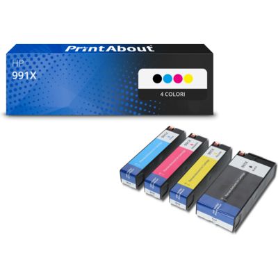 Cartuccia compatibile HP 991X (M0K02AE + M0J90/94/98AE) - 4 colori Alta capacità Multipack