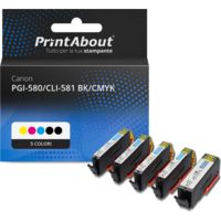 Cartuccia compatibile Canon PGI-580/CLI-581 BK/CMYK - 5 colori Multipack