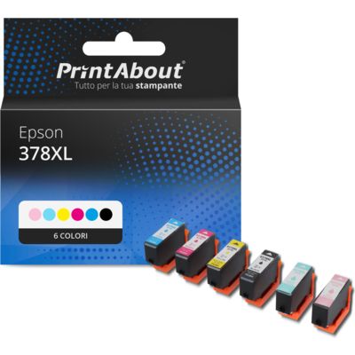 Cartuccia compatibile Epson 378XL (C13T37984010) - 6 colori Alta capacità Multipack