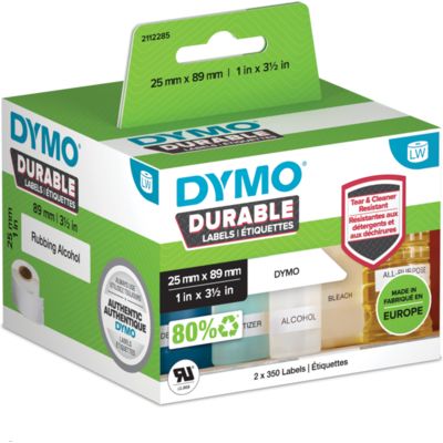 Etichetta Dymo Durable 2112285 Nero su bianco (25 mm x 89 mm)