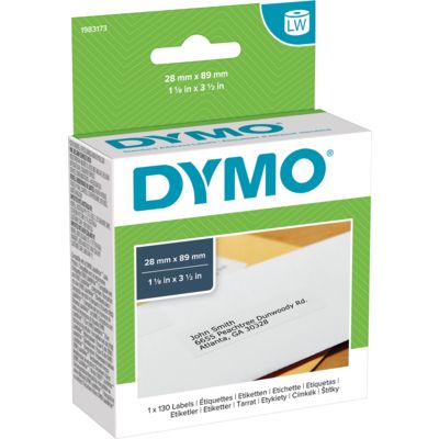 Etichetta Dymo 1983173 - Nero su bianco (28 mm x 89 mm)