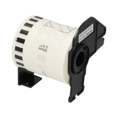Etichetta compatibile Brother DK-22113 - Nero su trasparente (62 mm)
