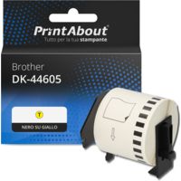 Etichetta compatibile Brother DK-44605 - Nero su giallo (62 mm)