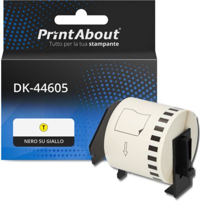 Etichetta compatibile Brother DK-44605 - Nero su giallo (62 mm)