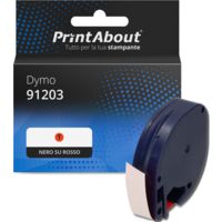 Nastro compatibile Dymo 91203 - Nero su rosso (12 mm)