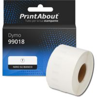Etichetta compatibile Dymo 99018 (S0722470) - Nero su bianco (38 mm x 190 mm)
