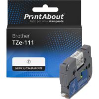 Nastro compatibile Brother TZe-111 - Nero su trasparente (6 mm)