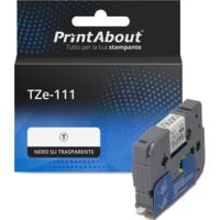 Nastro compatibile Brother TZe-111 - Nero su trasparente (6 mm)