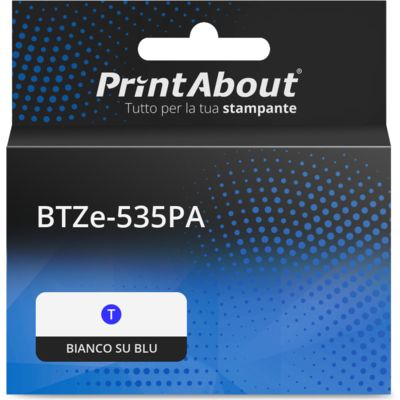 Nastro compatibile Brother BTZe-535PA - Bianco su blu (12 mm)