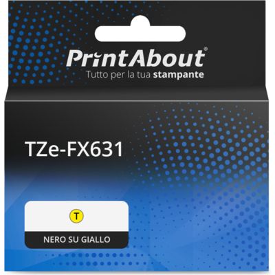 Nastro compatibile Brother TZe-FX631 - Nero su giallo (12 mm)