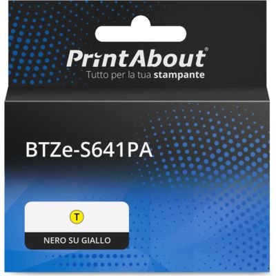 Nastro compatibile Brother BTZe-S641PA - Nero su giallo (18 mm)