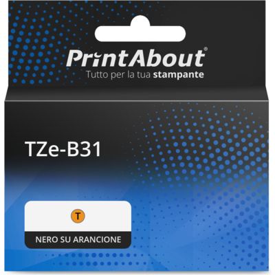 Nastro compatibile Brother TZe-B31 - Nero su arancione (12 mm)