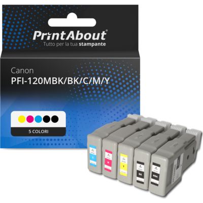 Cartuccia compatibile Canon PFI-120MBK/BK/C/M/Y - 5 colori Multipack