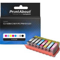 Cartuccia compatibile Canon CLI-42BK/C/M/Y/PC/PM/GY/LGY - 8 colori Multipack
