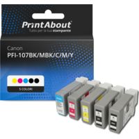 Cartuccia compatibile Canon PFI-107BK/MBK/C/M/Y - 5 colori Multipack