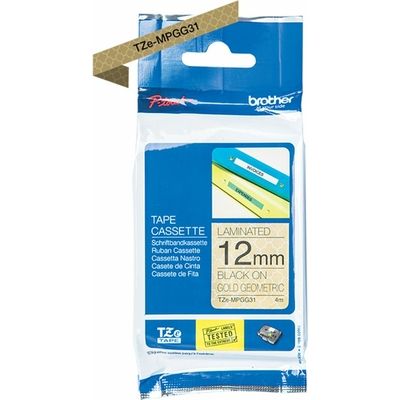 Nastro Brother TZe-MPGG31 - Nero su oro