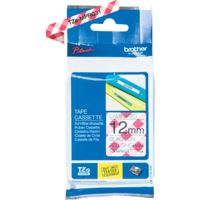 Nastro Brother TZe-MPRG31 - Nero su bianco (motivo tartan rosso)