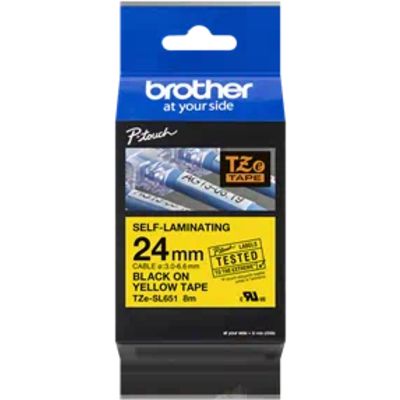 Nastro Brother TZe-SL651 - Nero su giallo