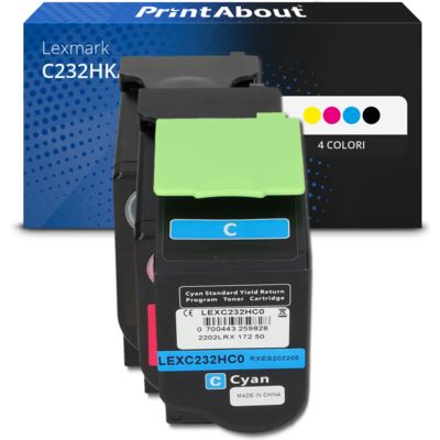 Toner compatibile Lexmark C232HK/C/M/Y0 - 4 colori Alta capacità Multipack