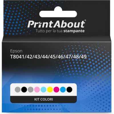 Cartuccia compatibile Epson T8041/42/43/44/45/46/47/48/49 - Kit colori Multipack