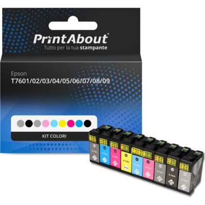 Cartuccia compatibile Epson T7601/02/03/04/05/06/07/08/09 - Kit colori Multipack