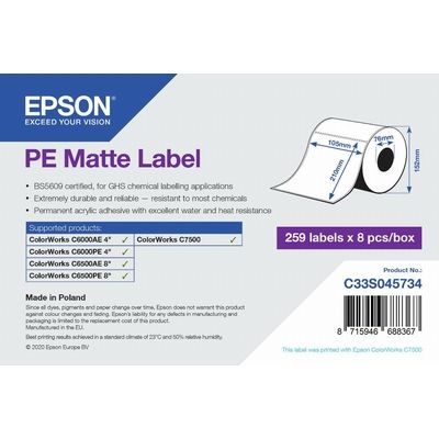 Etichetta Epson C33S045734 - Bianco