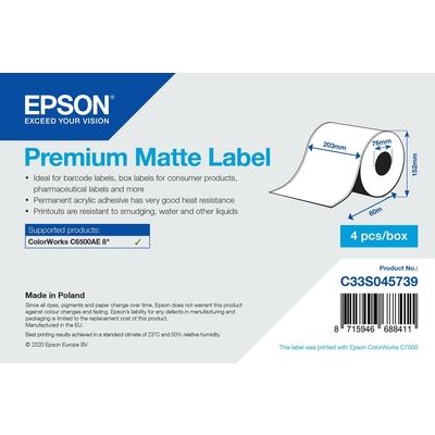 Etichetta Epson C33S045739 - Bianco