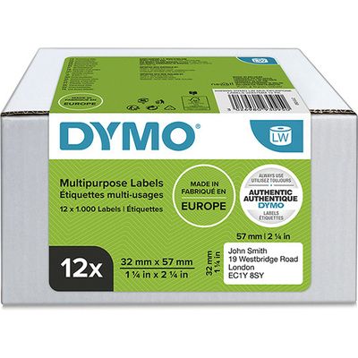 Etichetta Dymo 2093095 (12 stuks) - Nero su bianco
