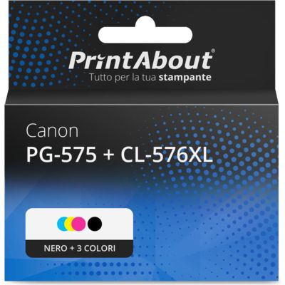 Cartuccia compatibile Canon PG-575 + CL-576XL - Nero + 3 colori Alta capacità Multipack