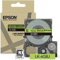 Nastro per etichette Epson LK-4GBJ Nero opaco su verde (12 mm)