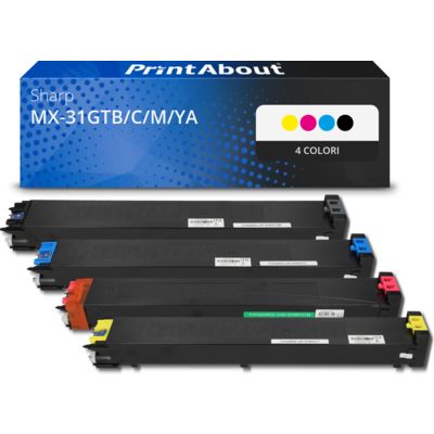 Toner compatibile Sharp MX-31GTB/C/M/YA - 4 colori Multipack