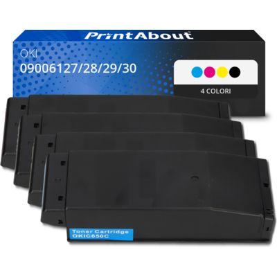 Toner compatibile OKI 09006127/28/29/30 - 4 colori Multipack