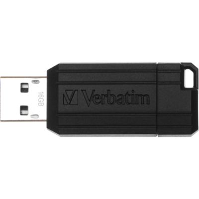 Chiave USB 2.0 Verbatim Pinstripe nera 16GB