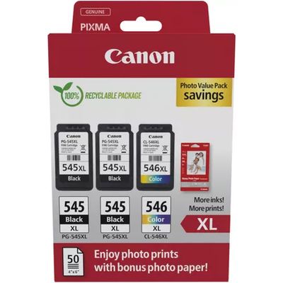 Cartuccia stampante Canon PG-545XL + PG-545XL + CL-546XL photo value pack - Nero + 3 colori Multipack