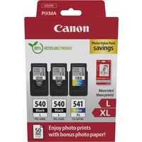 Cartuccia stampante Canon PG-540L + PG-540L + CL 541XL photo value pack - Nero + 3 colori Multipack