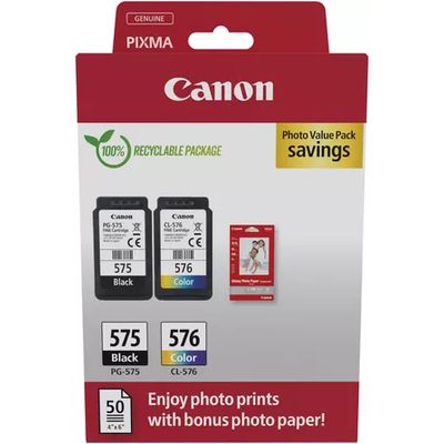 Cartuccia stampante Canon PG-575 + CL-576 photo value pack - Nero + 3 colori Multipack